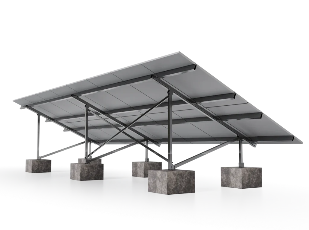 AluCore fixed-tilt Ground Mount structure